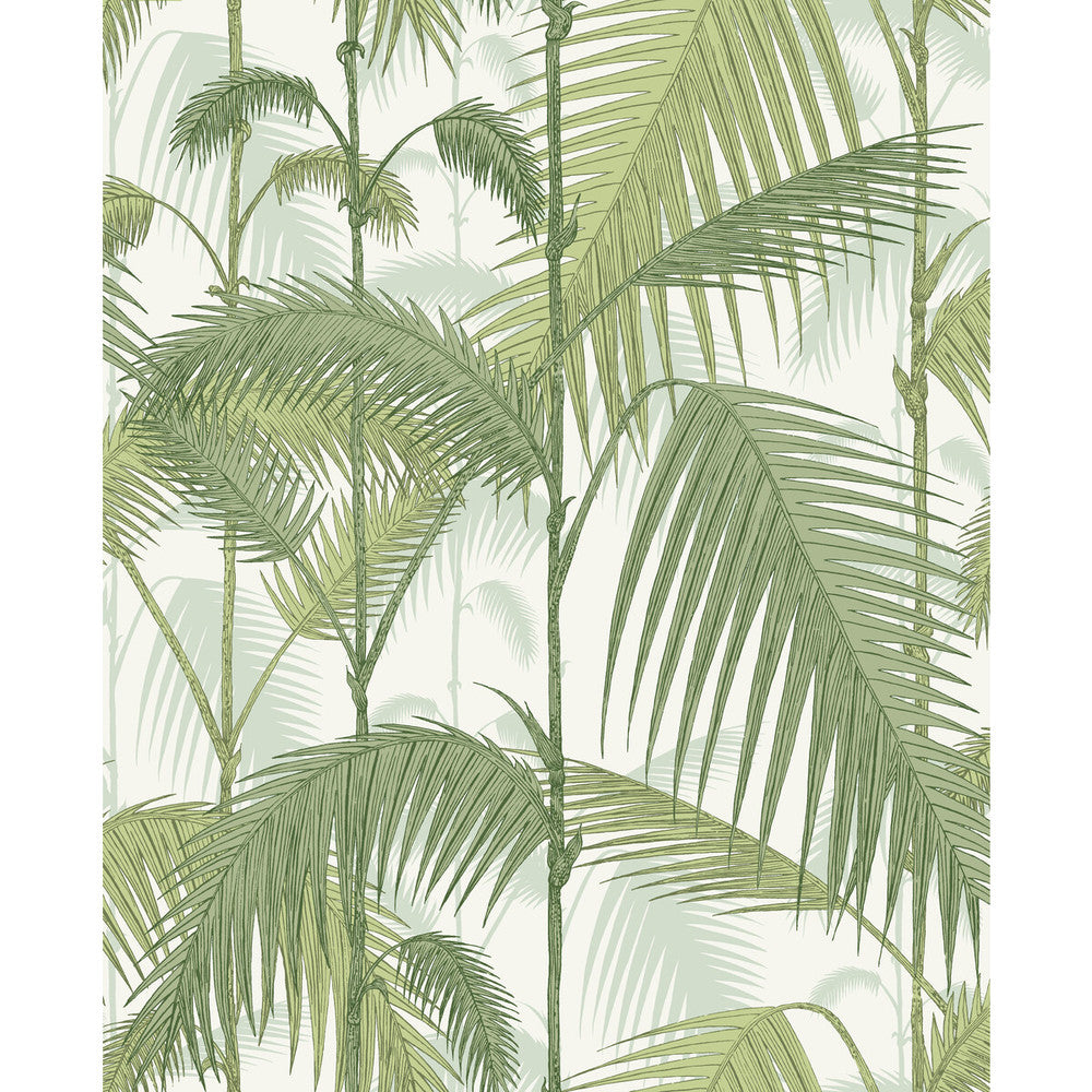 Palm Jungle Olv Grn On Wht by Cole & Son Fabric COLE & SON CONTEMPORARY FABRICS LINEN - 61%;COTTON - 29%;NYLON - 10% Italy HEAVY Horizontal: 17.7 and Vertical: 22 53 - Fabric Carolina -