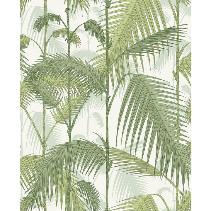 Palm Jungle Olv Grn On Wht by Cole & Son Fabric COLE & SON CONTEMPORARY FABRICS LINEN - 61%;COTTON - 29%;NYLON - 10% Italy HEAVY Horizontal: 17.7 and Vertical: 22 53 - Fabric Carolina -