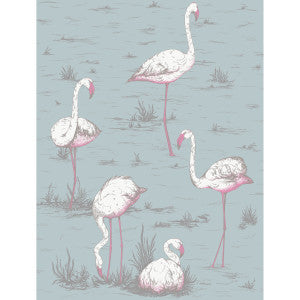 Flamingos Wht/Fuch On Sfoam by Cole & Son Fabric