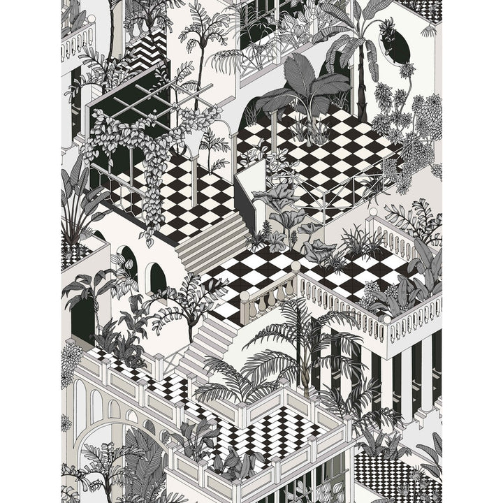 Miami Blk Wht by Cole & Son Fabric COLE & SON CONTEMPORARY FABRICS COTTON - 100% Italy HEAVY Horizontal: 28.94 and Vertical: 38.2 57.87 - Fabric Carolina -