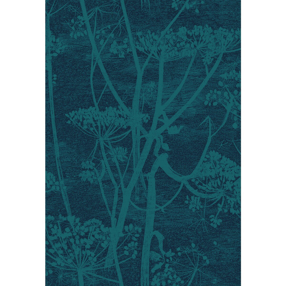 Cow Parsley Petrol & Ink by Cole & Son Fabric COLE & SON CONTEMPORARY FABRICS COTTON - 66%;VISCOSE - 31%;POLYESTER - 3% Italy HEAVY Horizontal: 17.33 and Vertical: 25.4 52 - Fabric Carolina -