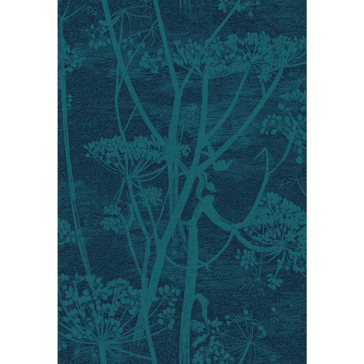 Cow Parsley Petrol & Ink by Cole & Son Designer Fabric COLE & SON CONTEMPORARY FABRICS COTTON - 66%;VISCOSE - 31%;POLYESTER - 3% Italy HEAVY Horizontal: 17.33 and Vertical: 25.4 52 - Swanky Fabrics -