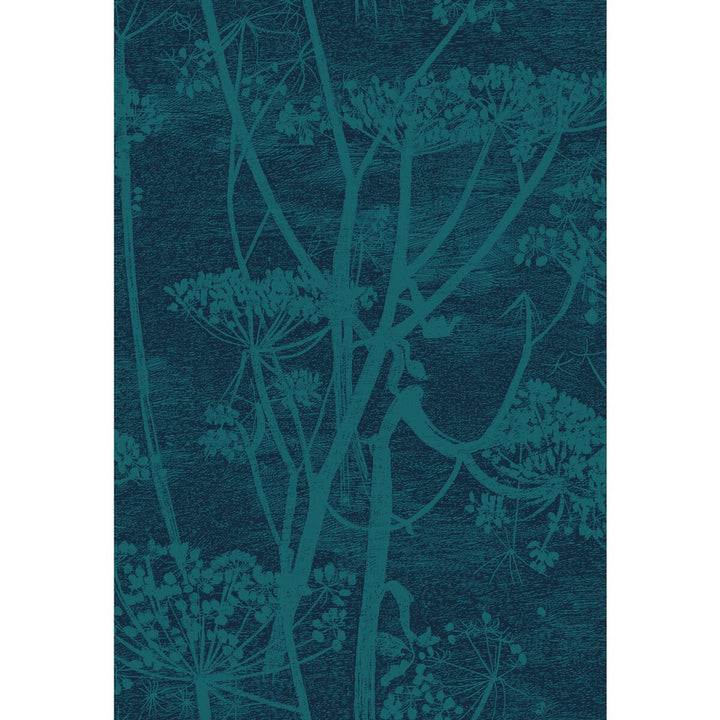 Cow Parsley Petrol & Ink by Cole & Son Fabric COLE & SON CONTEMPORARY FABRICS COTTON - 66%;VISCOSE - 31%;POLYESTER - 3% Italy HEAVY Horizontal: 17.33 and Vertical: 25.4 52 - Fabric Carolina -