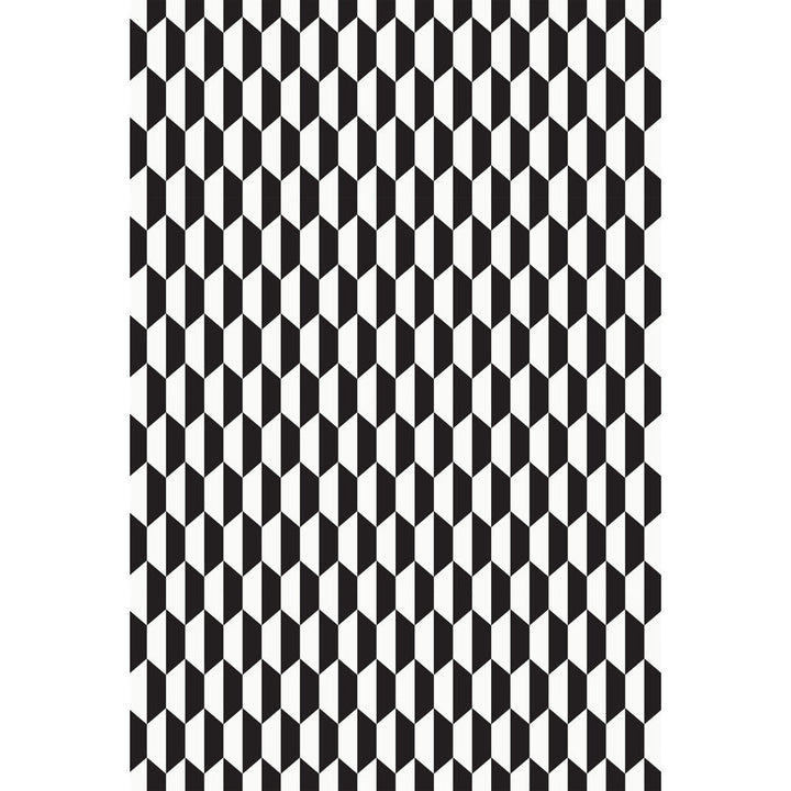 Tile Blk Wht by Cole & Son Designer Fabric COLE & SON CONTEMPORARY FABRICS VISCOSE - 77%;POLYESTER - 23% Italy HEAVY Horizontal: 1.38 and Vertical: 3.5 54.7 - Swanky Fabrics -