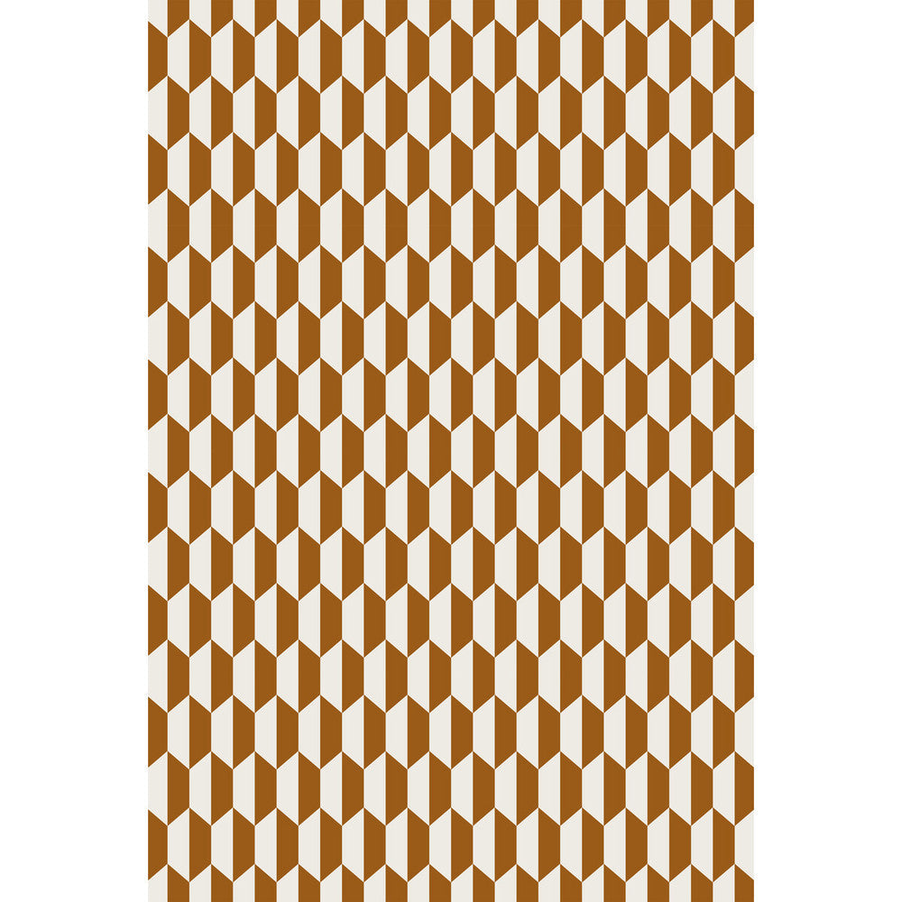 Tile Drk Gingr Crm by Cole & Son Designer Fabric COLE & SON CONTEMPORARY FABRICS VISCOSE - 77%;POLYESTER - 23% Italy HEAVY Horizontal: 1.38 and Vertical: 3.5 54.7 - Swanky Fabrics -