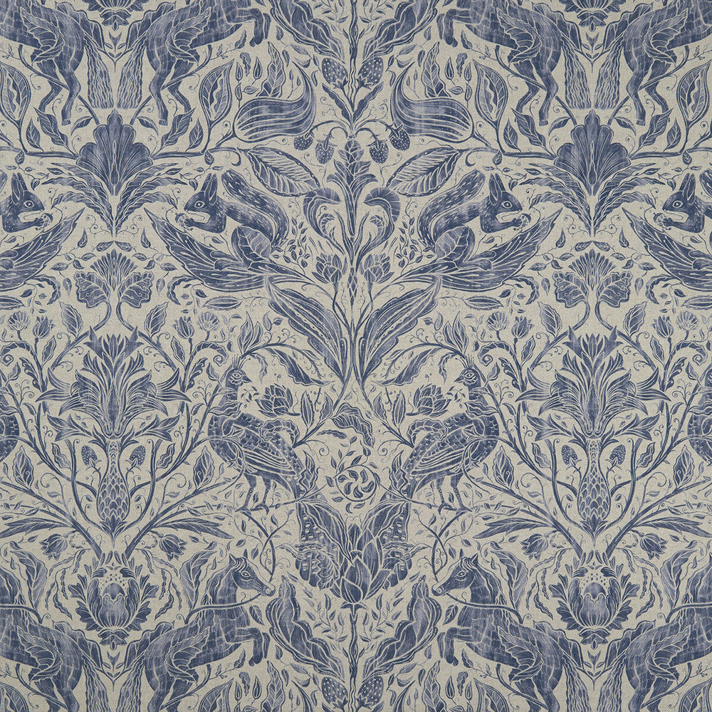 Forest Trail Ink by Clarke And Clarke Fabric CLARKE & CLARKE COUNTRY GARDEN COTTON - 80%;POLYESTER - 20% Spain MEDIUM Horizontal: 26.97 and Vertical: 34.65 54 - Fabric Carolina -