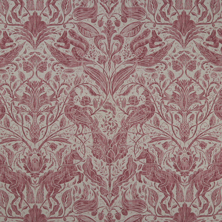 Forest Trail Raspberry by Clarke And Clarke Designer Fabric CLARKE & CLARKE COUNTRY GARDEN COTTON - 80%;POLYESTER - 20% Spain MEDIUM Horizontal: 26.97 and Vertical: 34.65 54 - Swanky Fabrics -
