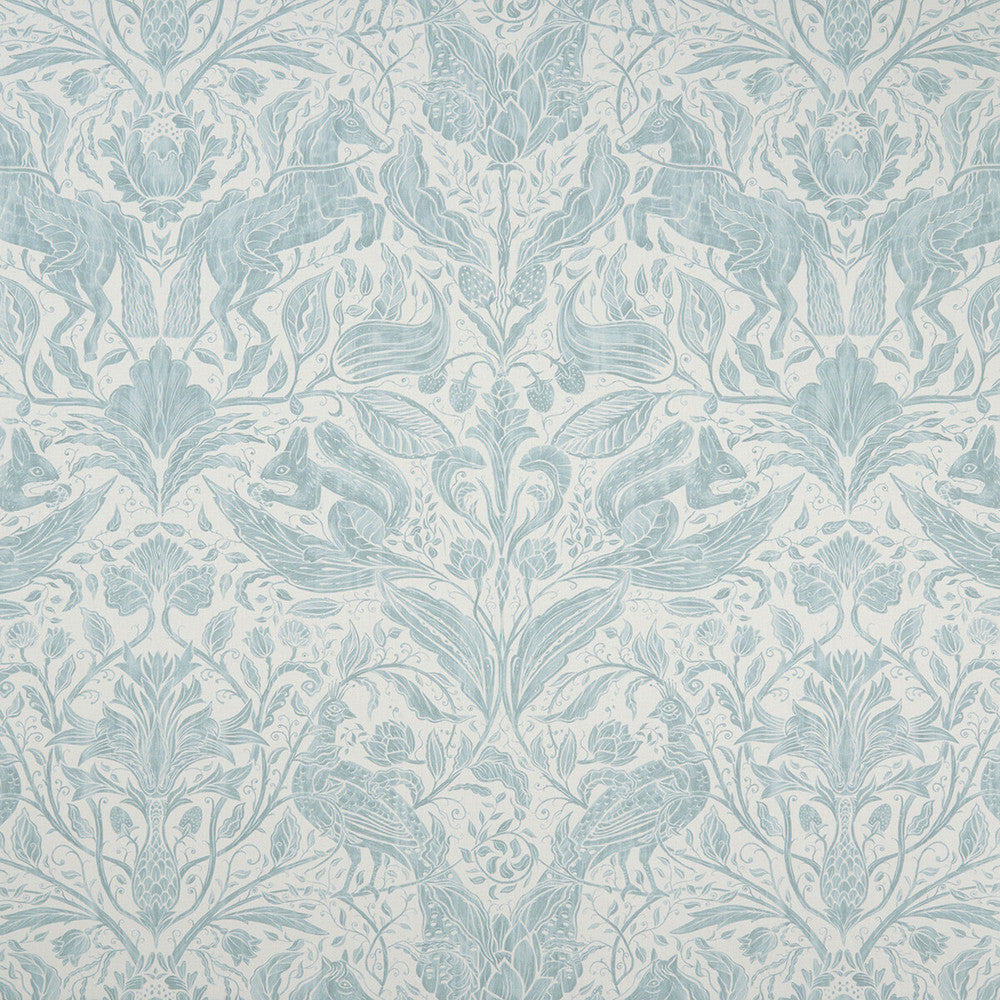 Forest Trail Duckegg by Clarke And Clarke Fabric CLARKE & CLARKE COUNTRY GARDEN COTTON - 100% Spain MEDIUM Horizontal: 26.97 and Vertical: 34.65 54 - Fabric Carolina -