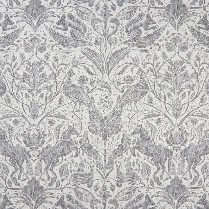 Forest Trail Smoke by Clarke And Clarke Designer Fabric CLARKE & CLARKE COUNTRY GARDEN COTTON - 100% Spain MEDIUM Horizontal: 26.97 and Vertical: 34.65 54 - Swanky Fabrics -