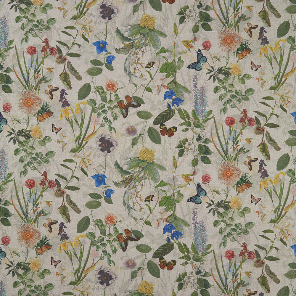 Secret Garden Linen by Clarke And Clarke Fabric CLARKE & CLARKE COUNTRY GARDEN COTTON - 80%;POLYESTER - 20% Spain MEDIUM Horizontal: 53.94 and Vertical: 17.91 54 - Fabric Carolina -