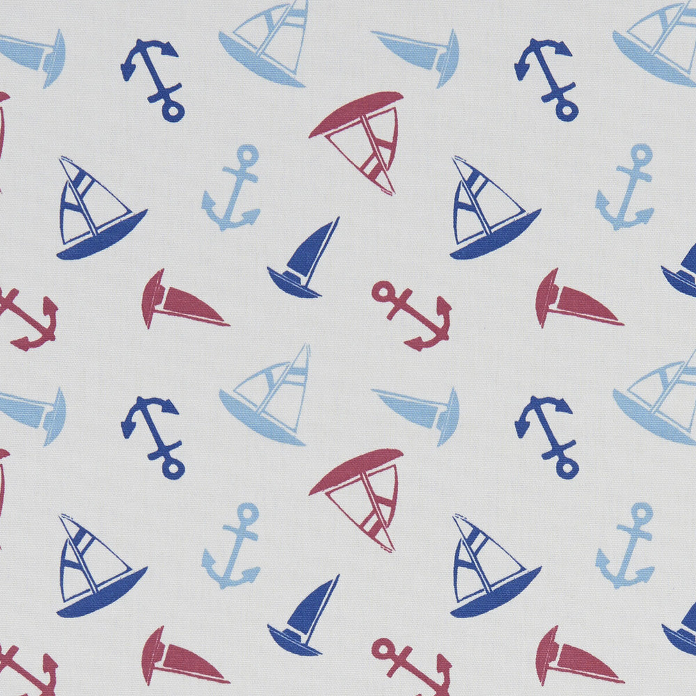 Ahoy Marine by Clarke And Clarke Designer Fabric CLARKE & CLARKE LAND & SEA COTTON - 100% Turkey MEDIUM Horizontal: 6.77 and Vertical: 6.3 54 - Swanky Fabrics -