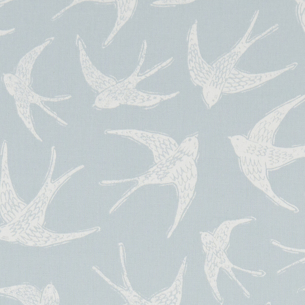 Fly Away Duckegg by Clarke And Clarke Fabric CLARKE & CLARKE LAND & SEA COTTON - 100% Turkey MEDIUM Horizontal: 17.99 and Vertical: 24.8 54 - Fabric Carolina -