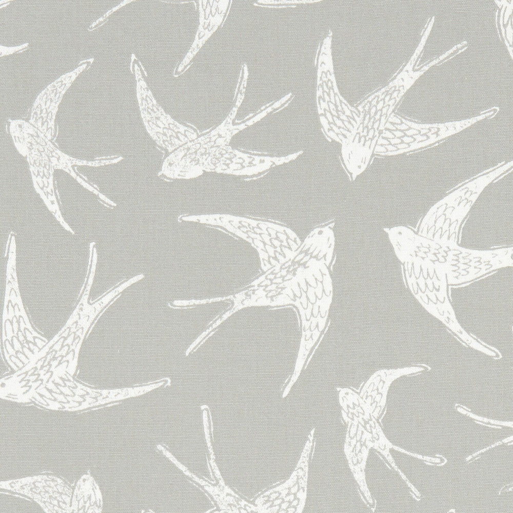 Fly Away Grey by Clarke And Clarke Fabric CLARKE & CLARKE LAND & SEA COTTON - 100% Turkey MEDIUM Horizontal: 17.99 and Vertical: 24.8 54 - Fabric Carolina -