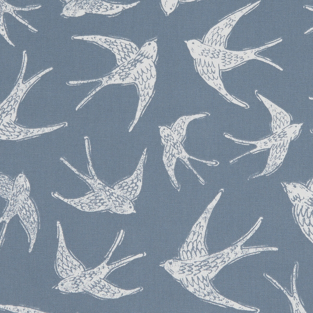 Fly Away Navy by Clarke And Clarke Designer Fabric CLARKE & CLARKE LAND & SEA COTTON - 100% Turkey MEDIUM Horizontal: 17.99 and Vertical: 24.8 54 - Swanky Fabrics -