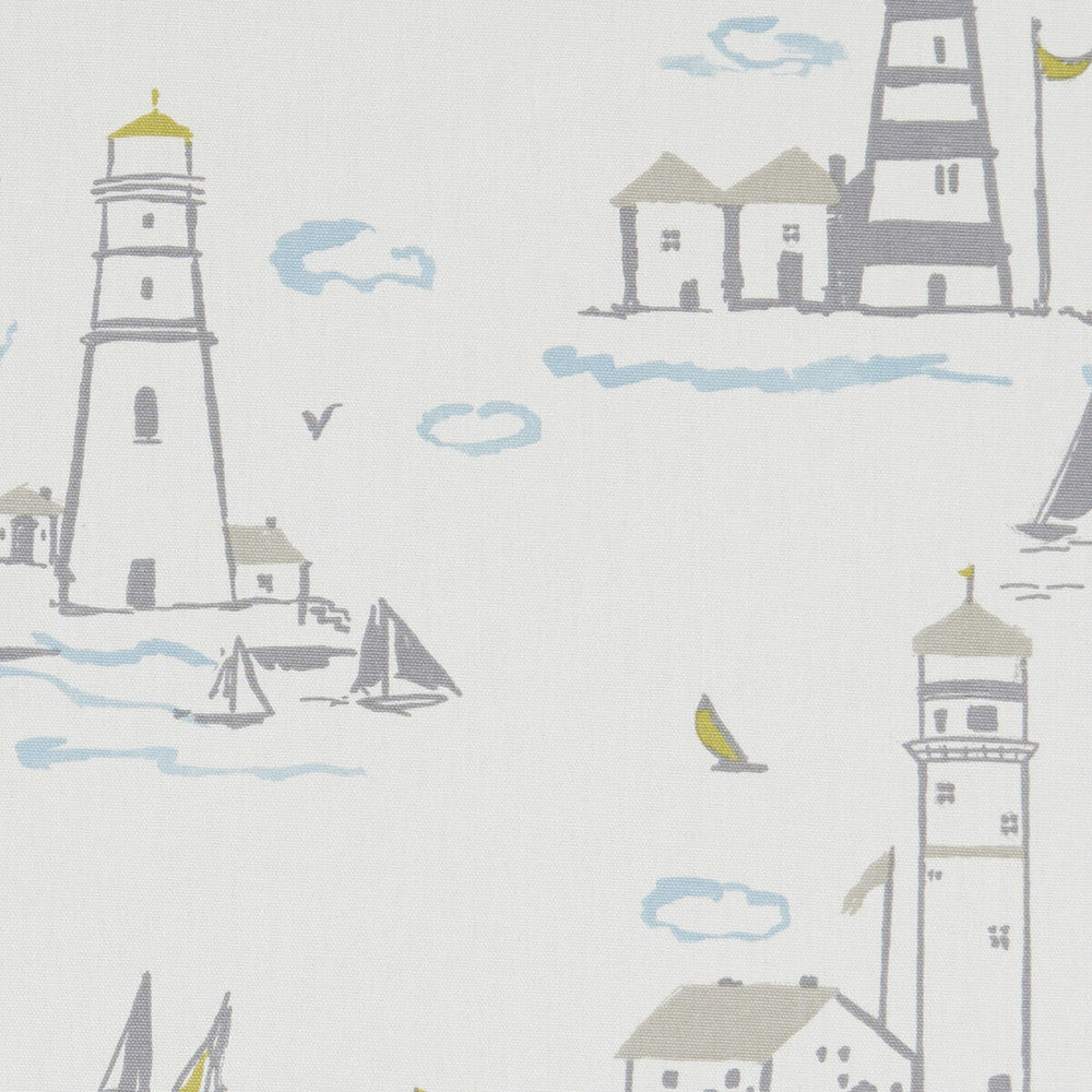 Lowestoft Mineral by Clarke And Clarke Fabric CLARKE & CLARKE LAND & SEA COTTON - 100% Turkey MEDIUM Horizontal: 26.97 and Vertical: 24.8 54 - Fabric Carolina -