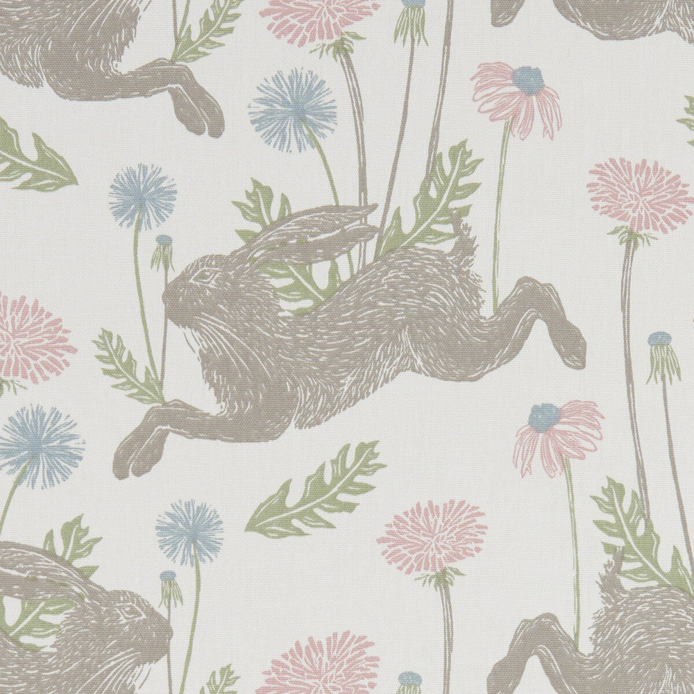March Hare Pastel by Clarke And Clarke Fabric CLARKE & CLARKE LAND & SEA COTTON - 100% Turkey MEDIUM Horizontal: 13.5 and Vertical: 12.4 54 - Fabric Carolina -