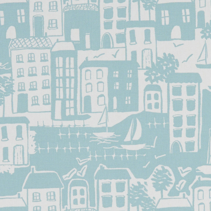 Waterside Duckegg by Clarke And Clarke Fabric CLARKE & CLARKE LAND & SEA COTTON - 100% Turkey MEDIUM Horizontal: 26.97 and Vertical: 12.4 54 - Fabric Carolina -