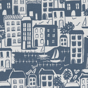 Waterside Navy by Clarke And Clarke Fabric