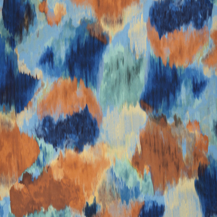 Cirro Peacock/Flame by Clarke And Clarke Fabric CLARKE & CLARKE ELEMENTA TREVIRA - 100% Turkey HEAVY Horizontal: 54.72 and Vertical: 47.24 117 - Fabric Carolina -