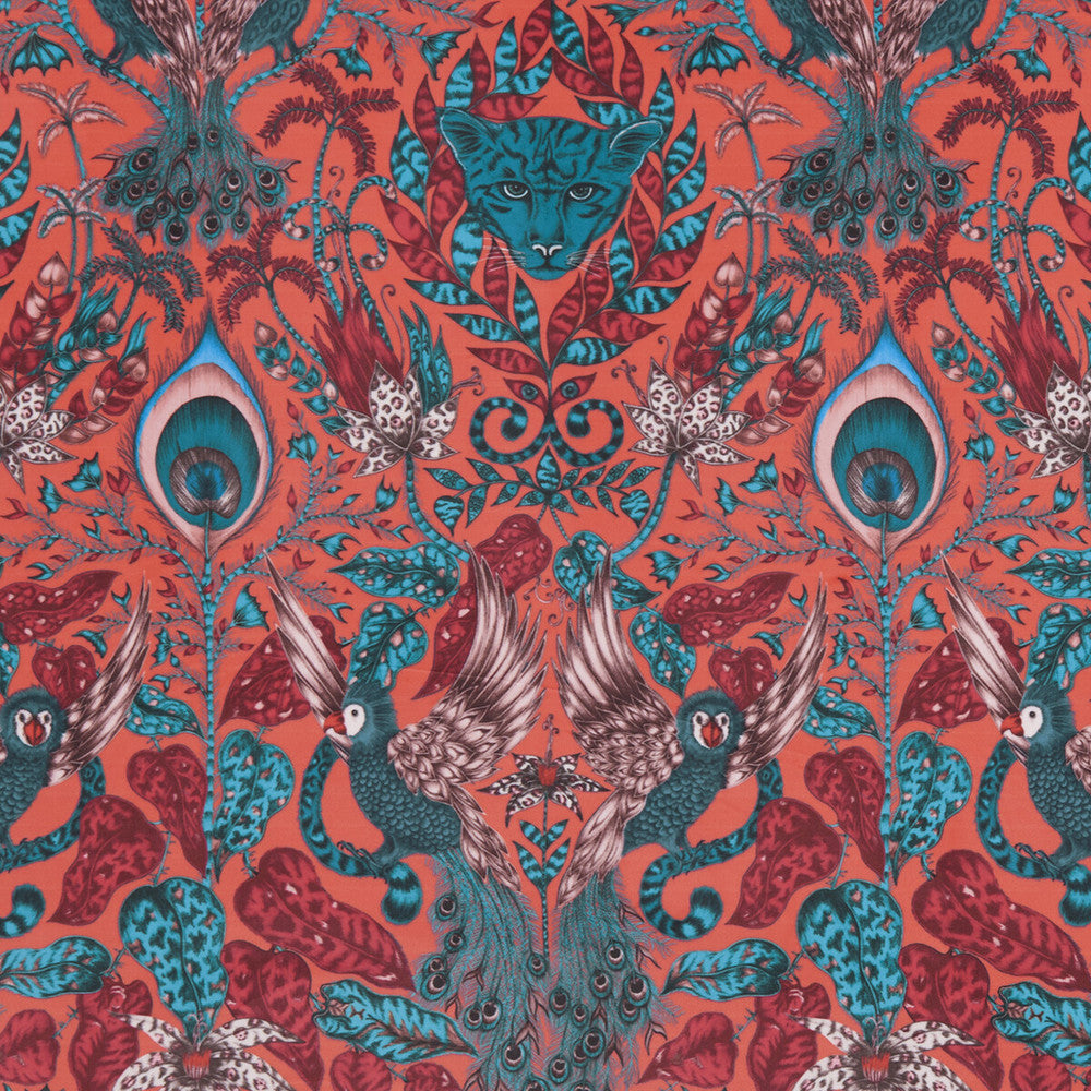 Amazon Velvet Red by Clarke And Clarke Fabric ANIMALIA BY EMMA J SHIPLEY FOR C&C POLYESTER - 100% Spain HEAVY Horizontal: 13.58 and Vertical: 24.61 54 - Fabric Carolina -