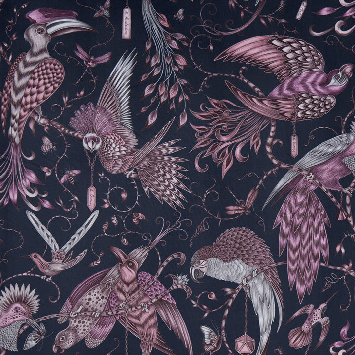 Audubon Velvet Pink by Clarke And Clarke Designer Fabric ANIMALIA BY EMMA J SHIPLEY FOR C&C POLYESTER - 100% Spain HEAVY Horizontal: 54.33 and Vertical: 26.97 54 - Swanky Fabrics -