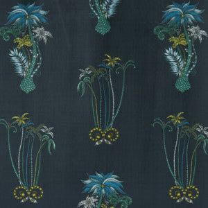 Jungle Velvet Navy by Clarke And Clarke Fabric