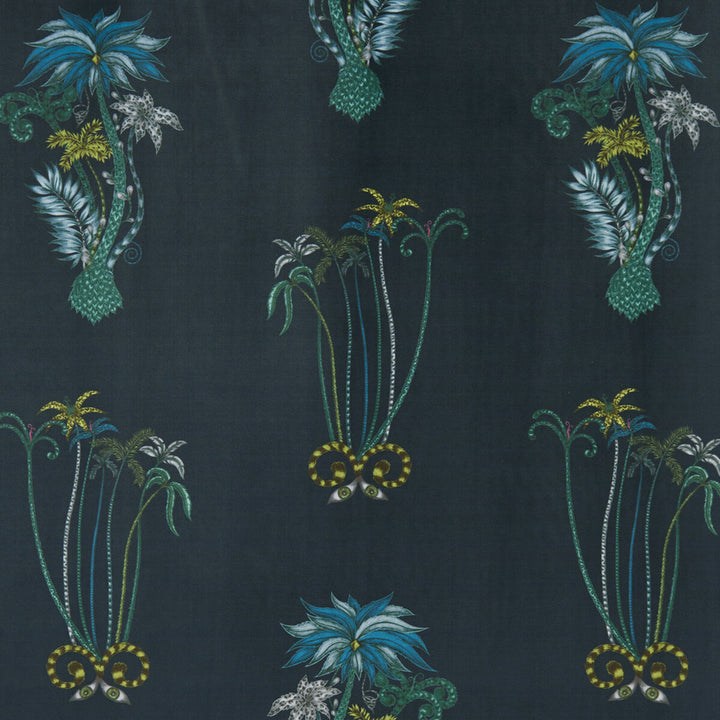 Jungle Velvet Navy by Clarke And Clarke Fabric ANIMALIA BY EMMA J SHIPLEY FOR C&C POLYESTER - 100% Spain HEAVY Horizontal: 17.95 and Vertical: 26.18 54 - Fabric Carolina -