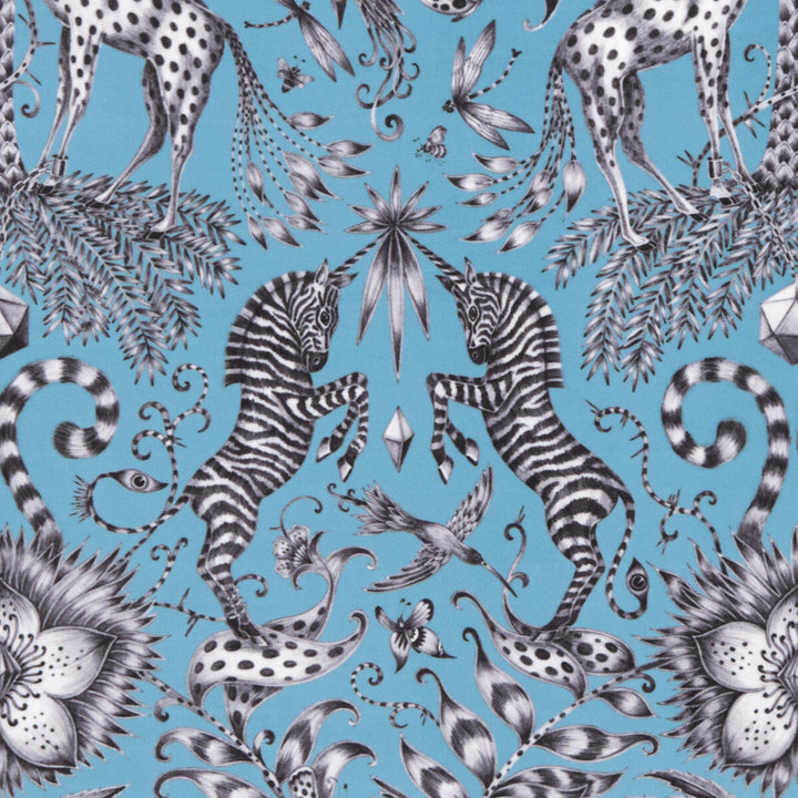 Kruger Velvet Teal by Clarke And Clarke Fabric ANIMALIA BY EMMA J SHIPLEY FOR C&C POLYESTER - 100% Spain HEAVY Horizontal: 13.78 and Vertical: 22.44 54 - Fabric Carolina -