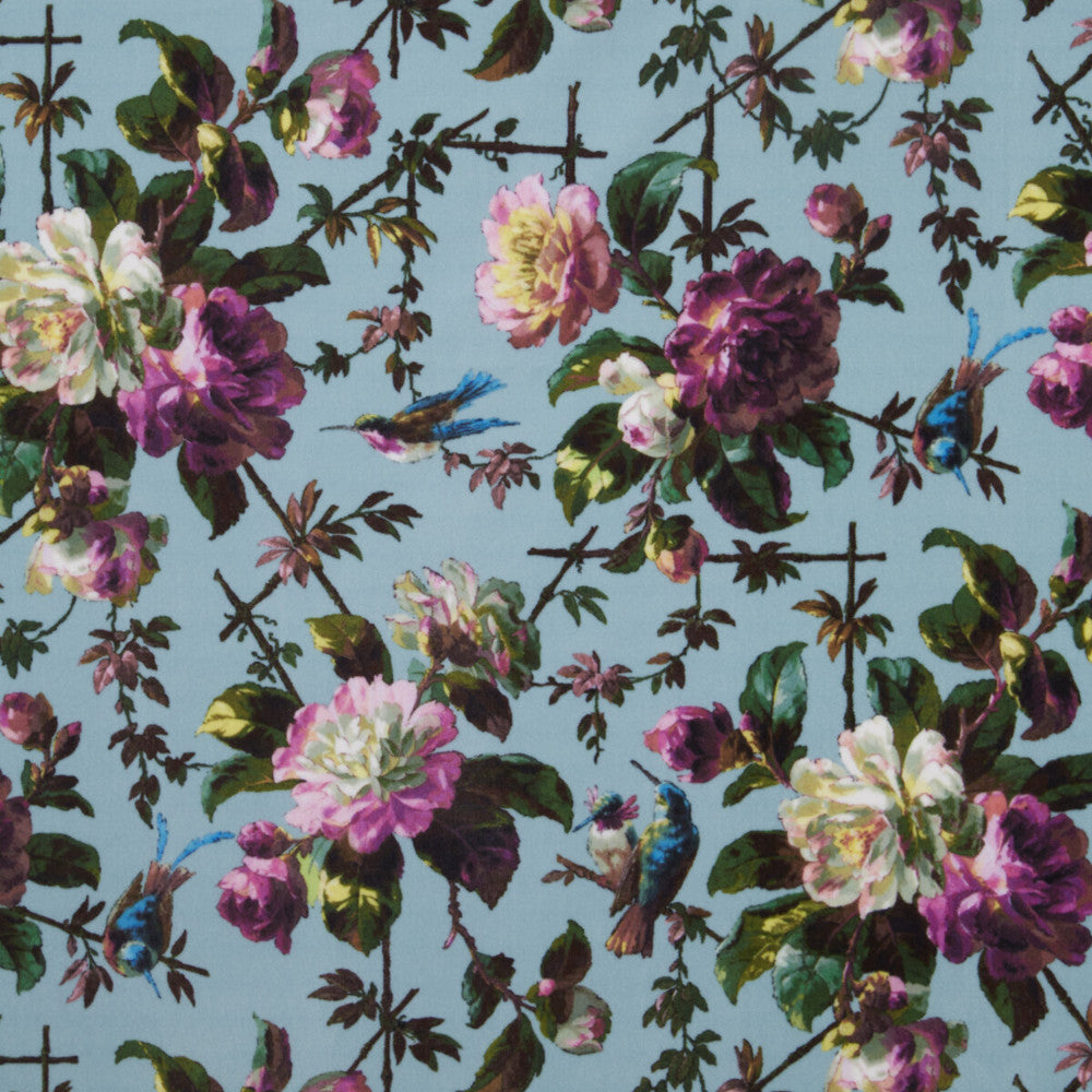 Renaissance Velvet Velvet Seafoam by Clarke And Clarke Fabric CLARKE & CLARKE OASIS WP & FABRIC POLYESTER - 100% Spain HEAVY Horizontal: and Vertical: 54.375 - Fabric Carolina -