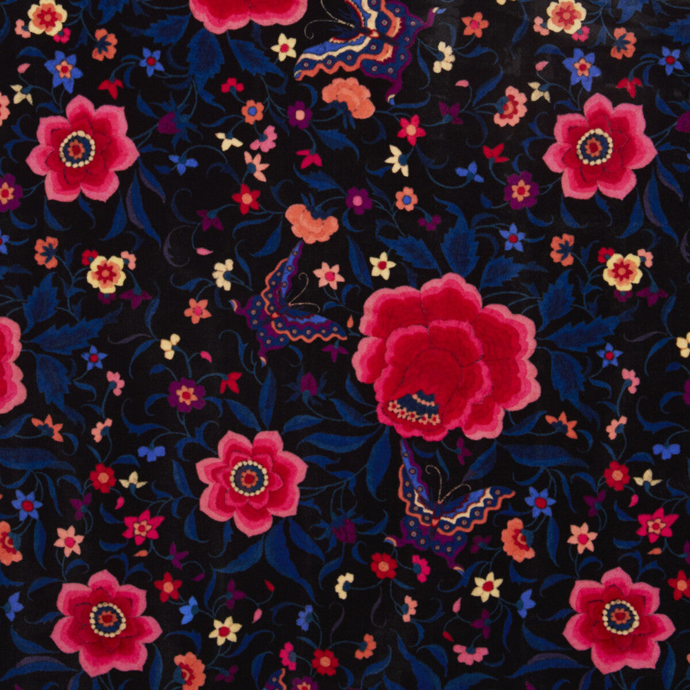 La Habana Velvet Habana Velvet Black by Clarke And Clarke Fabric CLARKE & CLARKE OASIS WP & FABRIC POLYESTER - 100% Spain HEAVY Horizontal: and Vertical: 54.375 - Fabric Carolina -