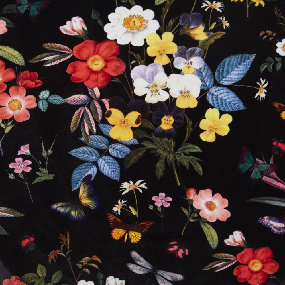 Ava Velvet Velvet Black by Clarke And Clarke Fabric CLARKE & CLARKE OASIS WP & FABRIC POLYESTER - 100% Spain HEAVY Horizontal: - and Vertical: - 54.375 - Fabric Carolina -