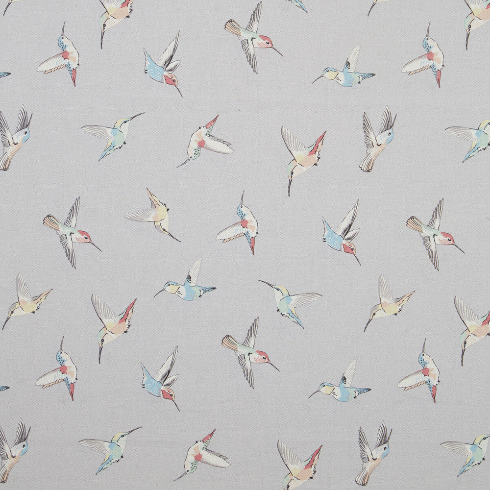 Hummingbird Grey by Clarke And Clarke Fabric CLARKE & CLARKE OASIS WP & FABRIC COTTON - 100% Spain MEDIUM Horizontal: and Vertical: 54.375 - Fabric Carolina -