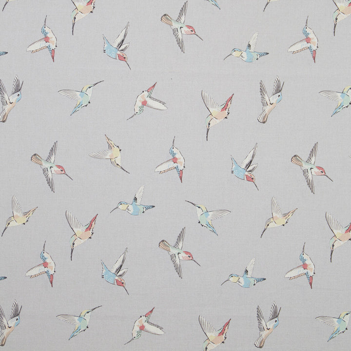 Hummingbird Grey by Clarke And Clarke Fabric CLARKE & CLARKE OASIS WP & FABRIC COTTON - 100% Spain MEDIUM Horizontal: and Vertical: 54.375 - Fabric Carolina -