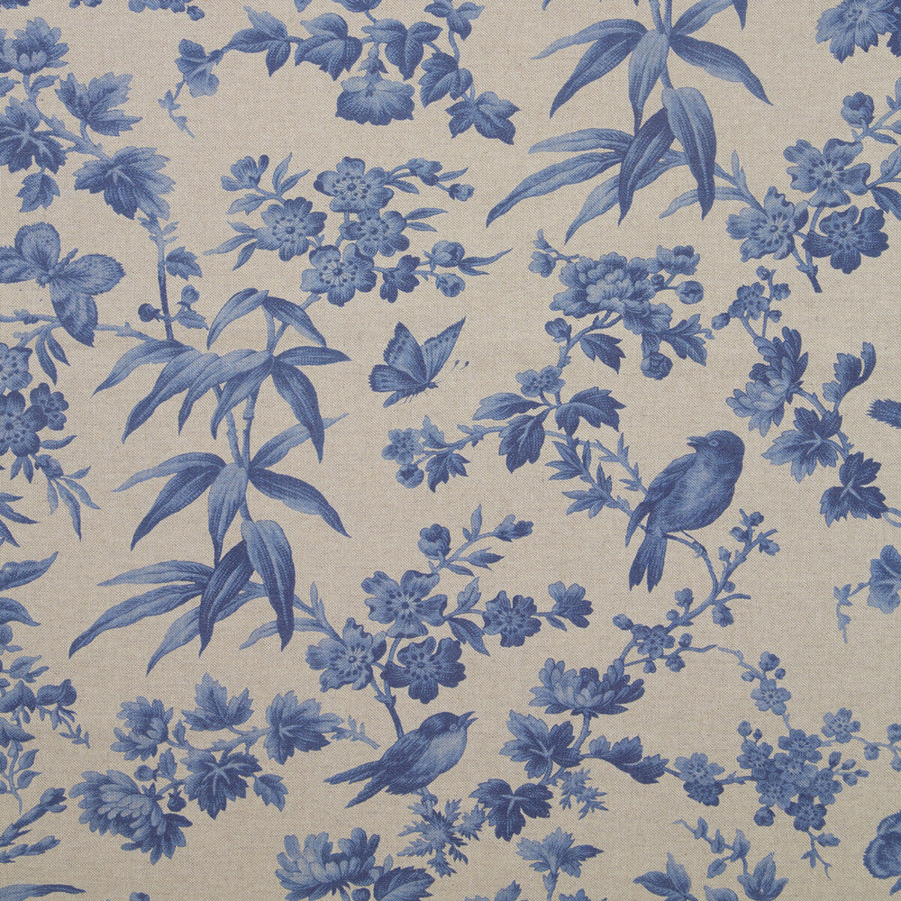 Amelia Culla Blue Linen by Clarke And Clarke Fabric CLARKE & CLARKE OASIS WP & FABRIC COTTON - 80%;POLYESTER - 20% Spain MEDIUM Horizontal: - and Vertical: - 54.375 - Fabric Carolina -