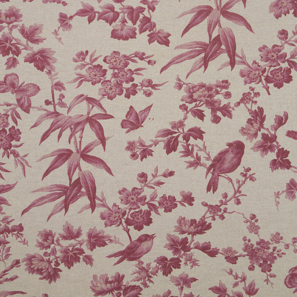 Amelia Culla Raspberry Linen by Clarke And Clarke Fabric CLARKE & CLARKE OASIS WP & FABRIC COTTON - 80%;POLYESTER - 20% Spain MEDIUM Horizontal: - and Vertical: - 54.375 - Fabric Carolina -