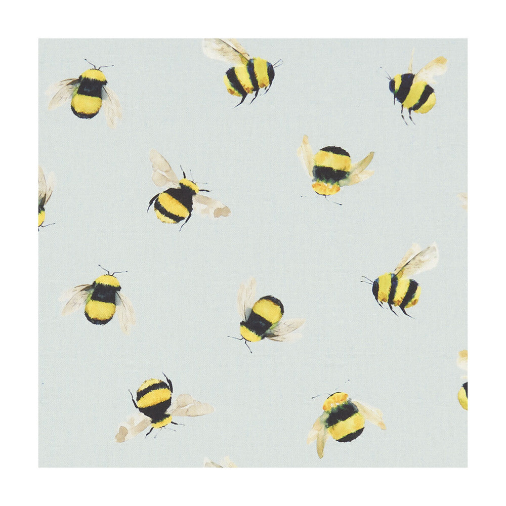 Bees Duckegg by Clarke And Clarke Fabric CLARKE & CLARKE VILLAGE LIFE COTTON - 100% Spain MEDIUM Horizontal: 13.58 and Vertical: 12.4 55 - Fabric Carolina -