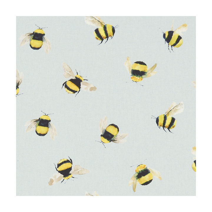 Bees Duckegg by Clarke And Clarke Fabric CLARKE & CLARKE VILLAGE LIFE COTTON - 100% Spain MEDIUM Horizontal: 13.58 and Vertical: 12.4 55 - Fabric Carolina -