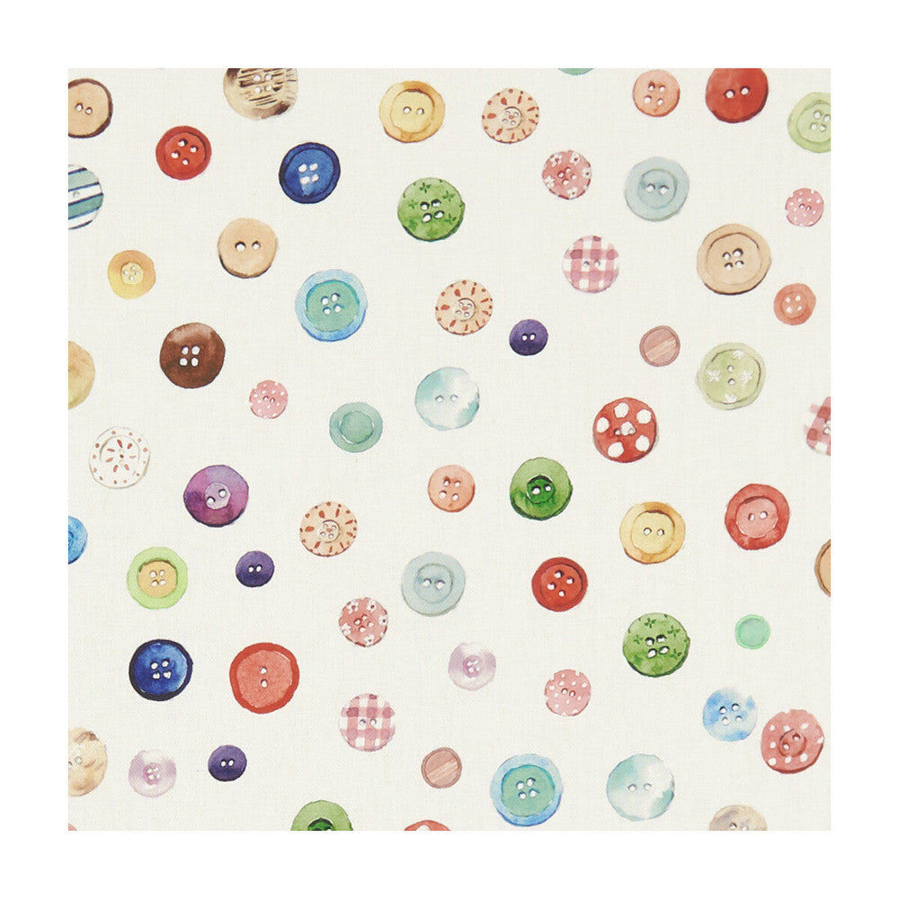 Button Box Cream by Clarke And Clarke Fabric CLARKE & CLARKE VILLAGE LIFE COTTON - 100% Spain MEDIUM Horizontal: 13.58 and Vertical: 13.7 55 - Fabric Carolina -