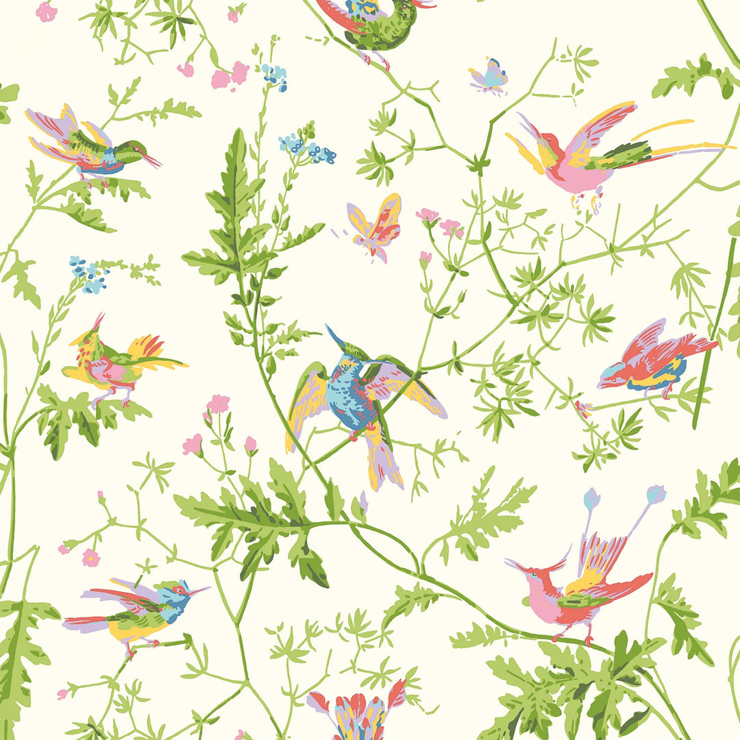 Hummingbirds Silk - Pearl By Cole & Son Fabric