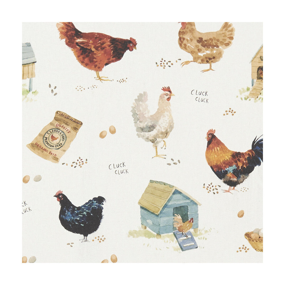 Cluck Cluck Cream by Clarke And Clarke Fabric Clarke And Clarke Fabric Cluck Cluck CreamFabric CLARKE & CLARKE VILLAGE LIFE COTTON - 100% Spain </p><p>Repeat: H: 13.58, V: 13.19 55 - Fabric Carolina -