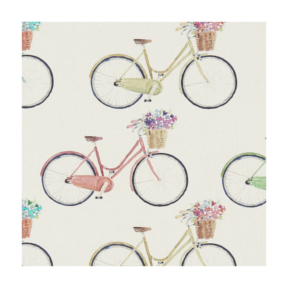 Cycles Cream by Clarke And Clarke Fabric CLARKE & CLARKE VILLAGE LIFE COTTON - 100% Spain MEDIUM Horizontal: 18.11 and Vertical: 9.69 55 - Fabric Carolina -