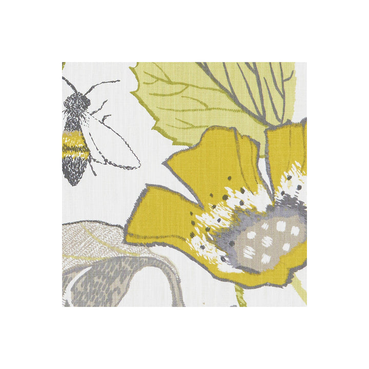 Lotus Chartreuse/Charcoal by Clarke And Clarke Designer Fabric CLARKE & CLARKE ORIENTAL GARDEN COTTON - 90%;LINEN - 10% United Kingdom MEDIUM Horizontal: 26.77 and Vertical: 25.2 54 - Swanky Fabrics -