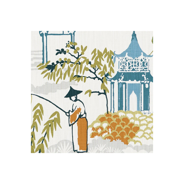 Pagoda Spice by Clarke And Clarke Fabric CLARKE & CLARKE ORIENTAL GARDEN COTTON - 90%;LINEN - 10% United Kingdom MEDIUM Horizontal: 26.77 and Vertical: 25.2 54 - Fabric Carolina -