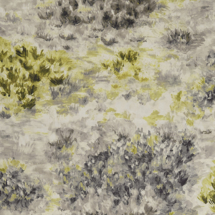 Fiore Charcoal/Chartreuse by Clarke And Clarke Designer Fabric CLARKE & CLARKE EXOTICA POLYESTER - 100% India HEAVY Horizontal: 54.5 and Vertical: 27.375 54.75 - Swanky Fabrics -