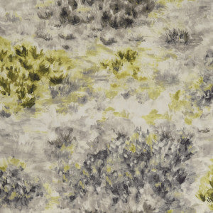 Fiore Charcoal/Chartreuse by Clarke And Clarke Fabric