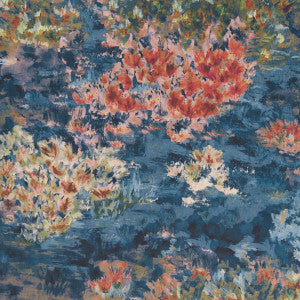 Fiore Midnight/Spice by Clarke And Clarke Fabric