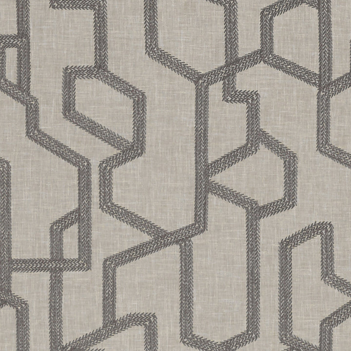 Labyrinth Charcoal by Clarke And Clarke Fabric CLARKE & CLARKE EXOTICA POLYESTER - 52%;COTTON - 48% India - Horizontal: 12.875 and Vertical: 12.5 54 - Fabric Carolina -