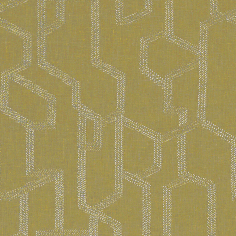 Labyrinth Citron by Clarke And Clarke Fabric CLARKE & CLARKE EXOTICA POLYESTER - 52%;COTTON - 48% India - Horizontal: 12.875 and Vertical: 12.5 54 - Fabric Carolina -