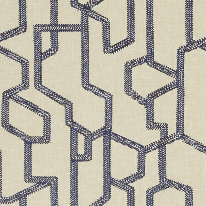 Labyrinth Midnight by Clarke And Clarke Fabric CLARKE & CLARKE EXOTICA POLYESTER - 52%;COTTON - 48% India - Horizontal: 12.875 and Vertical: 12.5 54 - Fabric Carolina -