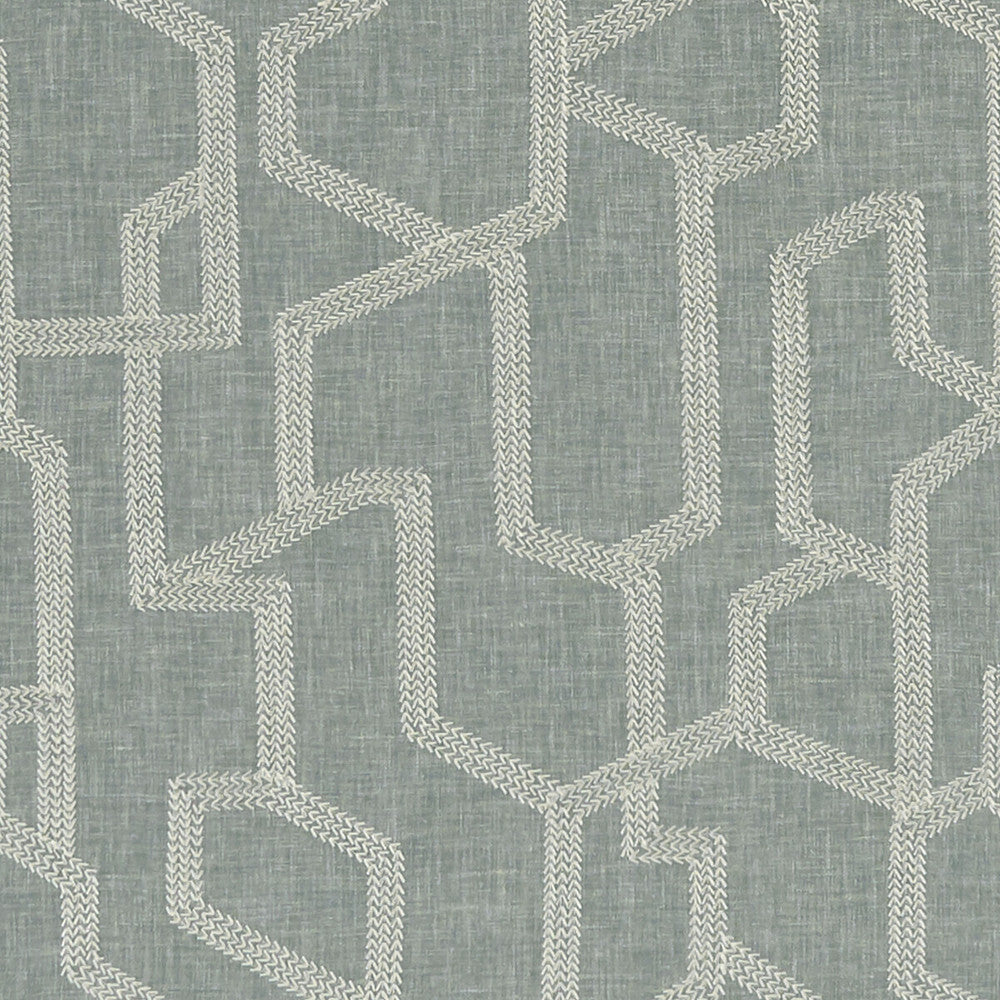 Labyrinth Mineral by Clarke And Clarke Designer Fabric CLARKE & CLARKE EXOTICA POLYESTER - 52%;COTTON - 48% India Horizontal: 12.875 and Vertical: 12.5 54 - Swanky Fabrics -